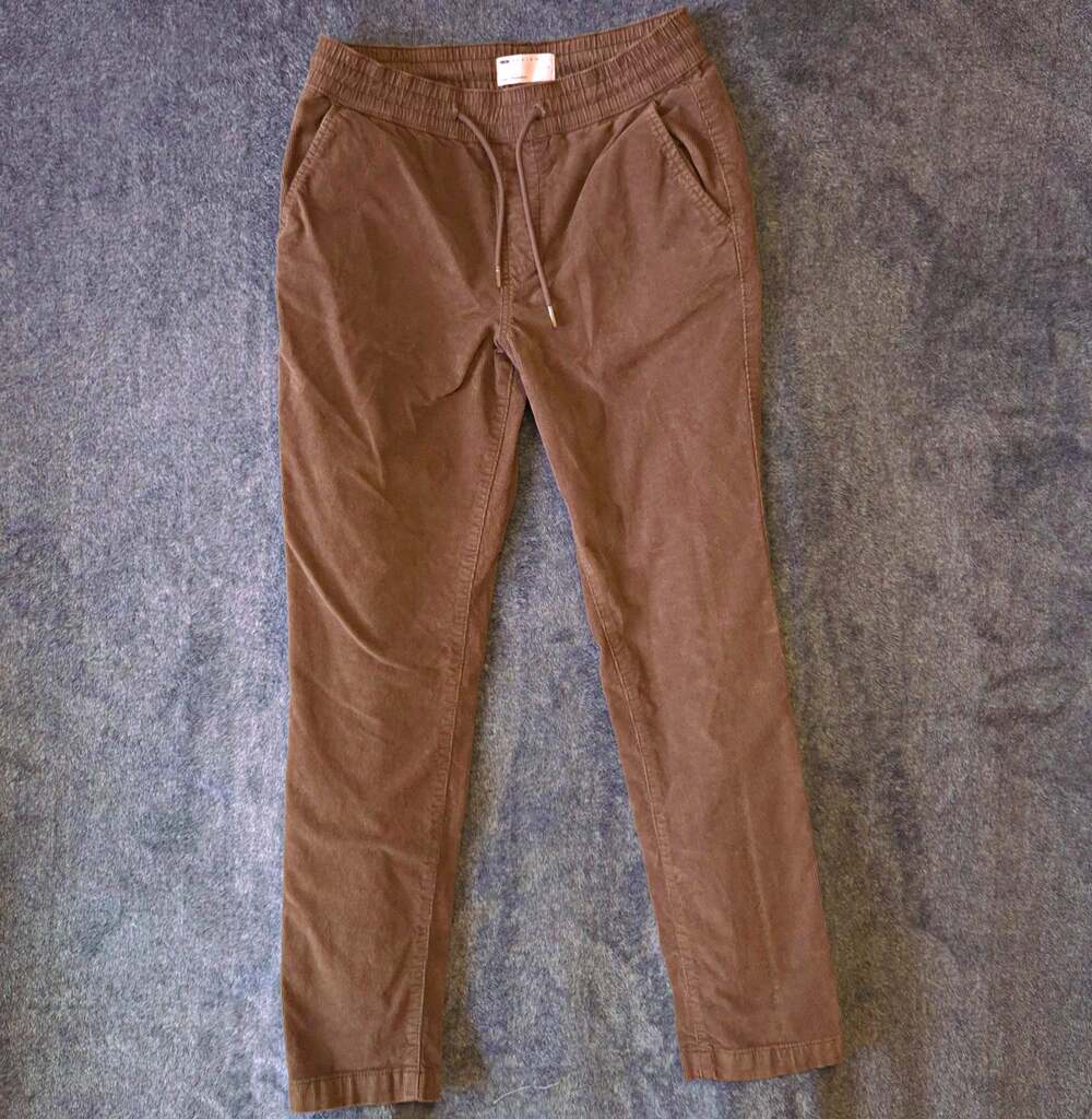 ASOS DESIGN Brown Corduroy Jogger Pants S 32W 28L Drawstring Tapered